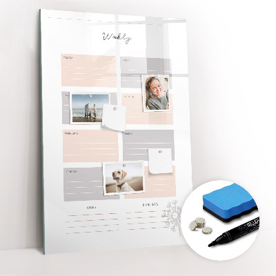 Dry erase magnetic board Monthly planner