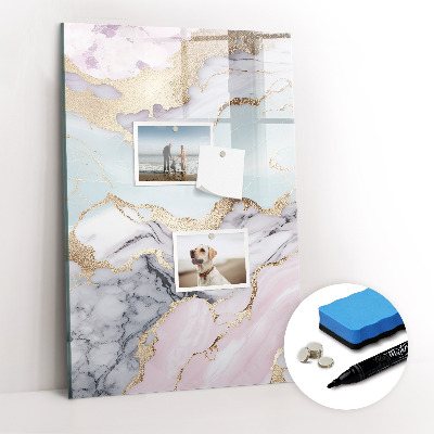 Dry erase magnetic board Decorative marble