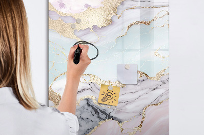 Dry erase magnetic board Decorative marble