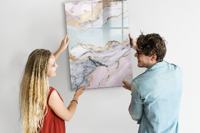 Dry erase magnetic board Decorative marble