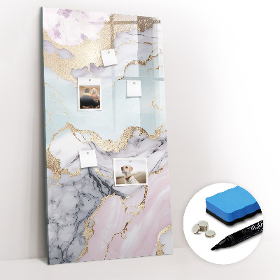 Dry erase magnetic board Decorative marble