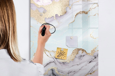 Dry erase magnetic board Decorative marble