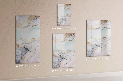 Dry erase magnetic board Decorative marble
