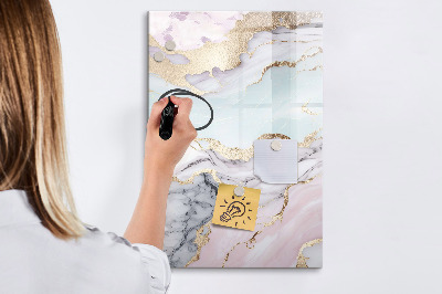 Dry erase magnetic board Decorative marble