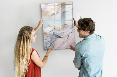 Dry erase magnetic board Decorative marble