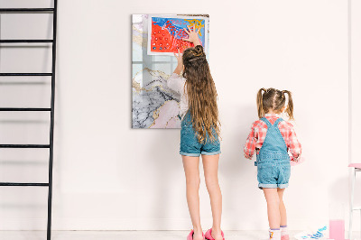 Dry erase magnetic board Decorative marble
