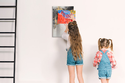 Dry erase magnetic board Bird feather pattern