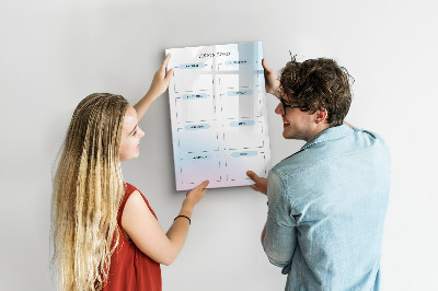 Magnetic board with marker Weekly planner