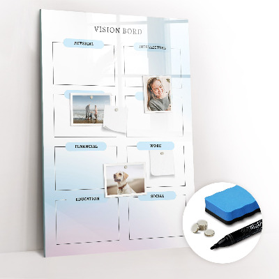 Magnetic board with marker Weekly planner