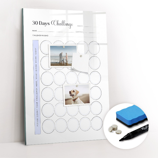 Dry erase magnetic board 30-day challenge