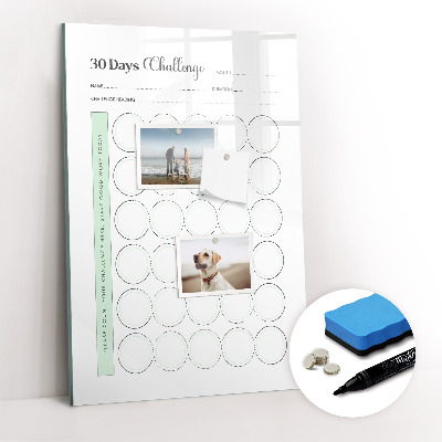 Dry erase board magnetic 30 Day Planner days