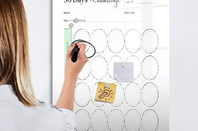 Magnetic board for drawing 30 Day Planner days