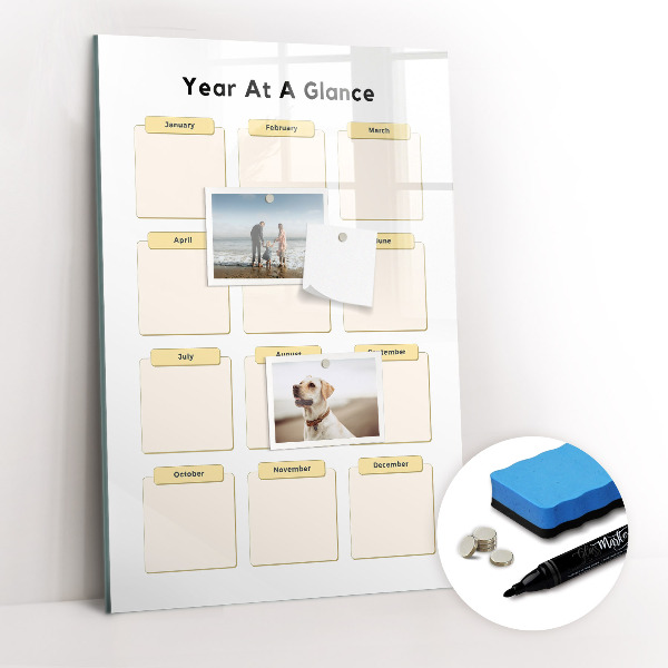 Dry erase board magnetic Watercolor Leaves
