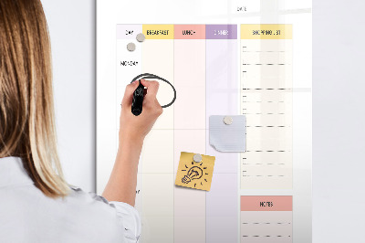 Dry erase magnetic board Meal Planner