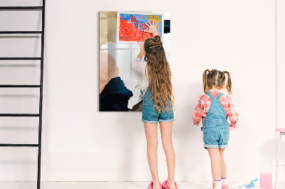 Dry erase magnetic board Summer Flower