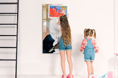 Dry erase magnetic board Summer Flower