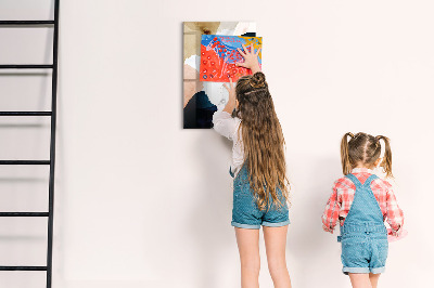 Dry erase magnetic board Summer Flower