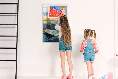 Dry erase magnetic board Watercolor Plants