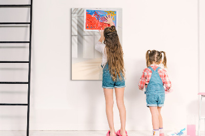 Magnetic drawing board Vegetables on Wood