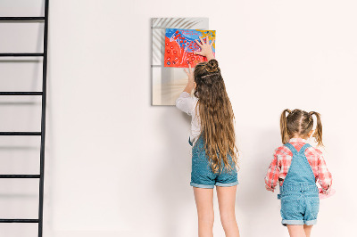 Magnetic drawing board Vegetables on Wood