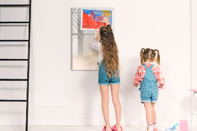 Dry erase magnetic board Vegetables on Wood