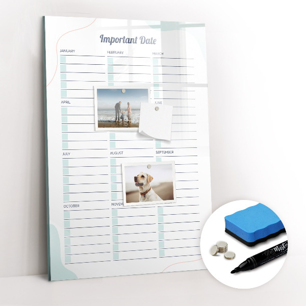 Dry erase board magnetic Palm Leaf Shadow