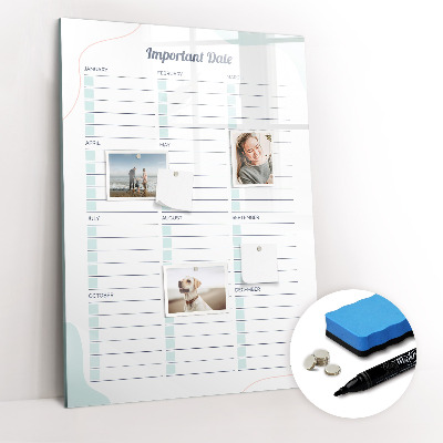 Dry erase board magnetic Palm Leaf Shadow