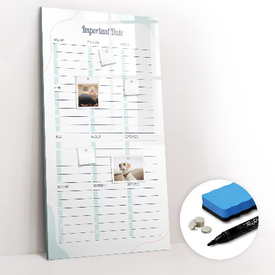 Dry erase board magnetic Palm Leaf Shadow