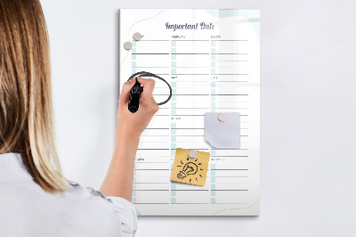 Dry erase board magnetic Palm Leaf Shadow
