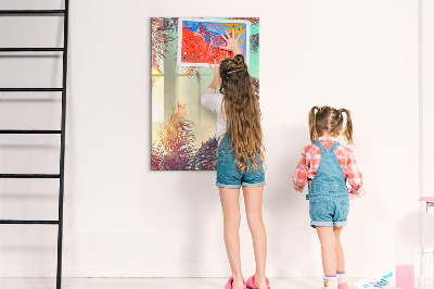 Dry erase magnetic board Peony Flowers