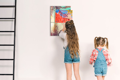 Dry erase magnetic board Peony Flowers