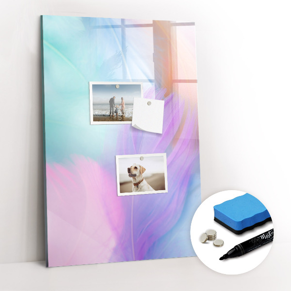 Dry erase magnetic board Blue Wood