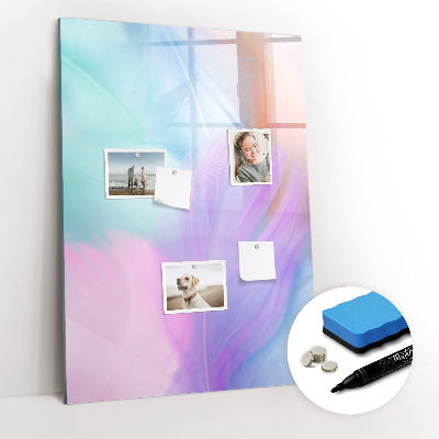 Dry erase magnetic board Blue Wood