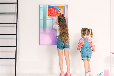 Dry erase magnetic board Blue Wood