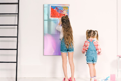 Dry erase magnetic board Blue Wood