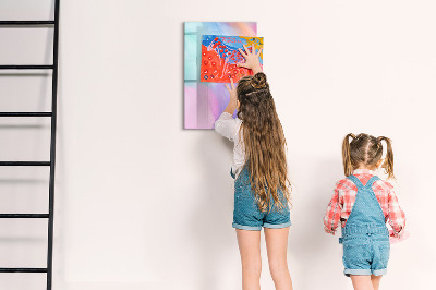 Dry erase magnetic board Blue Wood