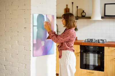 Dry erase magnetic board Blue Wood