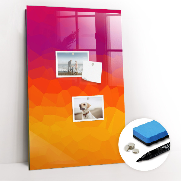 Dry erase magnetic board Gray Waves Abstract