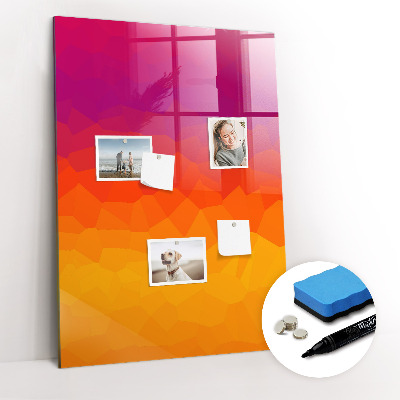 Dry erase magnetic board Gray Waves Abstract