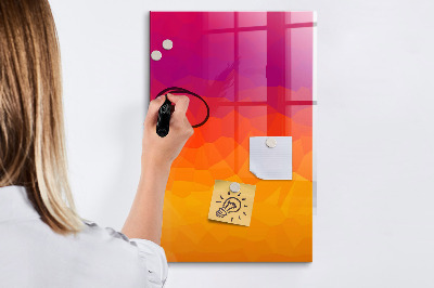 Dry erase magnetic board Gray Waves Abstract