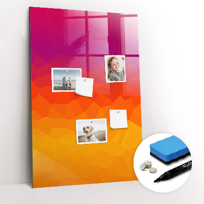 Dry erase magnetic board Gray Waves Abstract