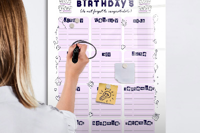Dry erase magnetic board Weekly meal planner