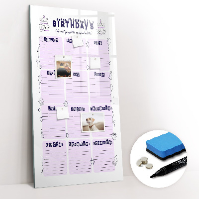 Dry erase magnetic board Weekly meal planner