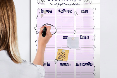 Dry erase magnetic board Weekly meal planner