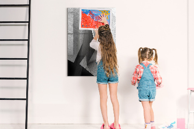 Dry erase magnetic board Geometric abstraction