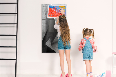 Dry erase magnetic board Geometric abstraction