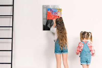 Dry erase magnetic board Geometric abstraction