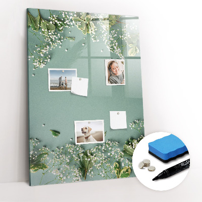 Dry erase magnetic board Gypsophila flowers