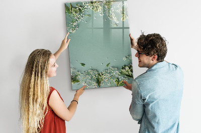 Dry erase magnetic board Gypsophila flowers