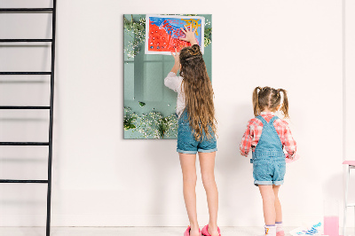 Dry erase magnetic board Gypsophila flowers